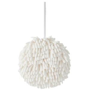 REGALWOVEN Bathroom Soft Absorbent Fluffy Chenille Ball Hand Towels with Wall Hook 6" x 6" 2 Pcs - 1 of 4