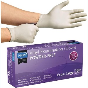 Inspire Stretch Vinyl Exam Gloves | THE ORIGINAL Quality Vinyl Gloves Disposable Latex Free Medical Cleaning Gloves - 1 of 4