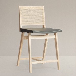 KLAREL Elye Caned Back Counter Stool - 1 of 4