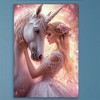 1 piece canvas painting with wooden frame, ready to hang, mysterious unicorn canvas wall art | decorative style frameless print - 3 of 4