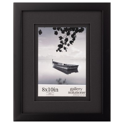 Gallery Solutions 8x10 Black Wood Frame with Double Mat