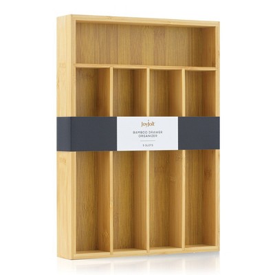 Natural Bamboo 5-Slot Flatware Drawer Organizer