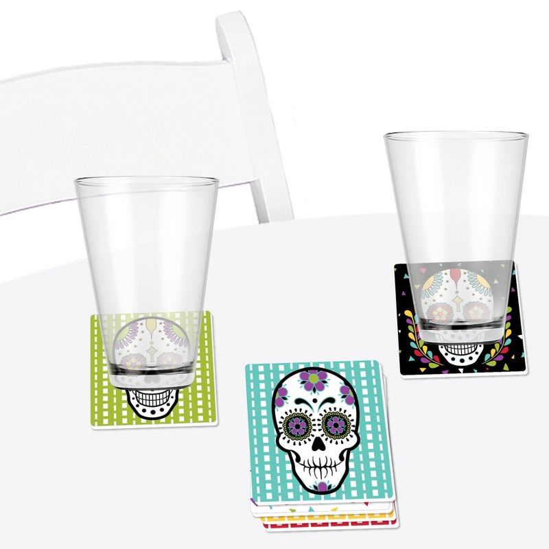 Big Dot of Happiness Day of the Dead - Sugar Skull Party Decorations - Drink Coasters - Set of 6, 3 of 9