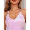 cheibear Women's Sleeveless Lounge Camisole V-Neck Racerback Tie Dye Nightgown - 4 of 4