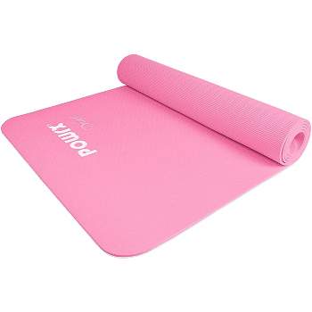 BalanceFrom All-Purpose 71 x 24 x 1-Inch Extra Thick High Density  Anti-Tear Exercise Yoga Mat, Knee Pad with Carrying Strap & 2 Yoga Blocks,  Pink