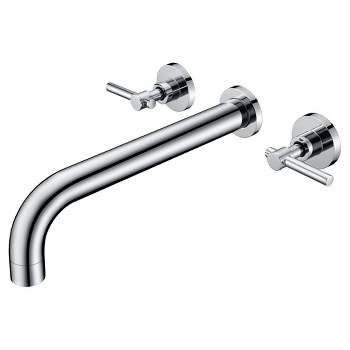 Sumerain Bathroom Wall Mount Bath Tub Faucet with High Flow,  Extra Long Spout, Chrome Finish