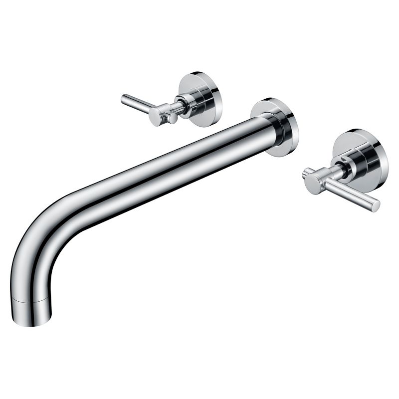 Sumerain Bathroom Wall Mount Bath Tub Faucet with High Flow,  Extra Long Spout, Chrome Finish, 1 of 8