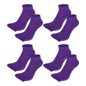 Unique Bargains Sticky Five Finger Socks 4 Pair - 1 of 4