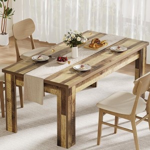Wood Rectangular Dining Table for 4-6, Farmhouse Style Dinette, Ideal for Kitchen and Dining Room, Perfect for Small Spaces. - 1 of 4