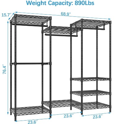 VIPEK Black 6-Tier Heavy Duty Wire Garment Rack