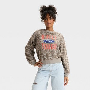 Women's Built Tough Ford Graphic Sweatshirt - Brown - 1 of 3