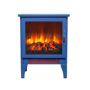 Syemin Indoor Fireplaces Electric Fireplace Heater 17" Freestanding Fireplace Stove Infrared Fireplace with 3D Flame, Blue, 14.2"*8"*18" - 1 of 4