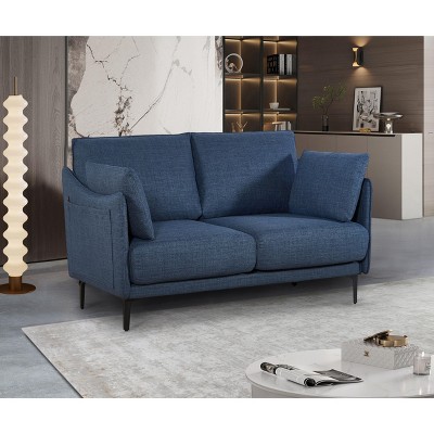NicBex 68.11 Inch 2 Seat Sofa Couch with USB Charge Port and 2 Pillows for Living Room,Apartment,Office,Blue
