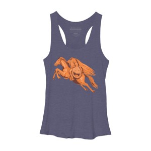 Women's Design By Humans Headless Horseman Pumpkin Head Drawing By patrimonio Racerback Tank Top - 1 of 3