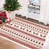 Christmas Area Rug, Washable Snowflake Holiday Accent Rug, Non Slip Low Pile Decorative Boho Carpet for Home - 2 of 4