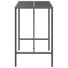 vidaXL Bar Table with Tempered Glass Top, Weather-Resistant Poly Rattan Design - Modern Outdoor Furniture for Gardens, Patios, and Living Spaces, Gray - 4 of 4