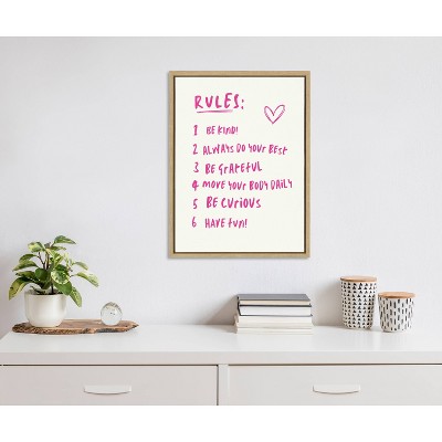 Natural Wood Framed Motivational Quote Canvas Print