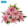 Unique Bargains Home Decor Lily Fake Artificial Flowers in Vase for Centerpiece Table - 3 of 4
