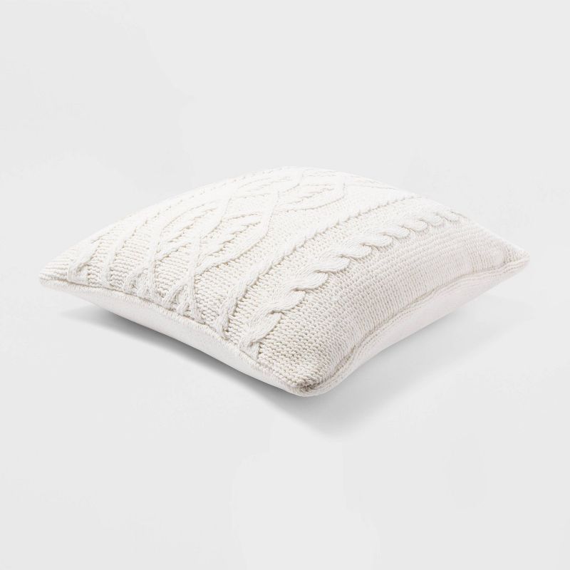 Oversized Cable Knit Chenille Throw Pillow - Threshold&#153;, 3 of 11