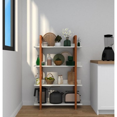 Retro Wooden Bookshelf, 4 Tier Bookcase For Displaying Decor, Open Planting Stand, Freestanding Photo Albums Storage Organizer