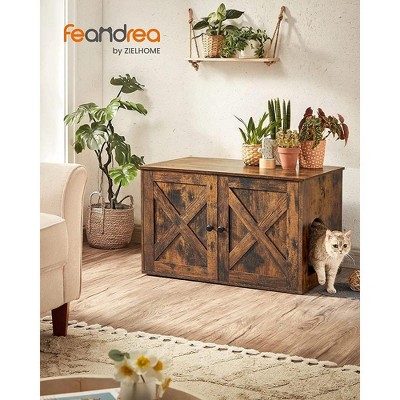 Feandrea Hidden Cat Litter Box Enclosure Litter Box Furniture with Removable Divider Indoor