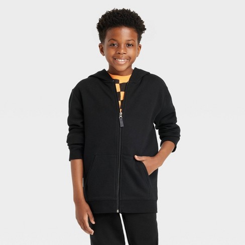 Boys Fleece Zip up Sweatshirt Cat Jack Black M Target