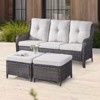 POCASSY 74" Wide Outdoor Wicker Patio Sofa with Cushions - 2 of 4