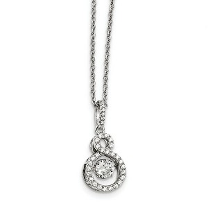 Black Bow Jewelry Rhodium Plated Sterling Silver & CZ Infinity Necklace, 18-20 Inch - 1 of 4