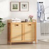 Tangkula Dual Laundry Basket Organizer w/Top Shelf 2 Pull-out Removable Bags Side Handles - 2 of 4