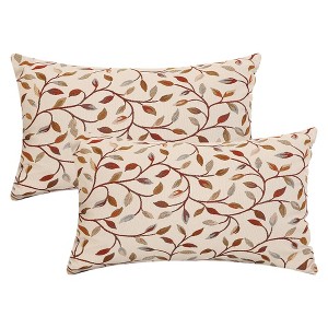 REGALWOVEN Wild Flower Plant Pattern Throw Pillow Covers for Indoor Outdoor Decoration 2 Pcs - 1 of 4