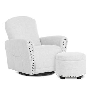 Evolur Vienna Swivel Glider with Ottoman - 1 of 4