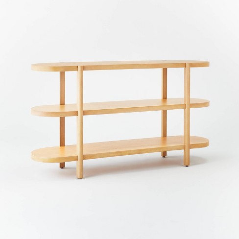 32 Portola Hills 3 Shelf Horizontal Bookcase Natural Threshold Designed W studio Mcgee Wood Veneer Metal Hardware Target