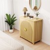 Fredees 31.5-Inch Farmhouse Wood Sideboard with Adjustable Shelves and 2 Fluted Doors – Suitable for Living Room, Dining Room, Bedroom, or Entryway. - 3 of 4