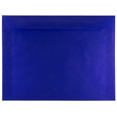 JAM Paper 9 x 12 Booklet Catalog Translucent Vellum Envelopes Primary Blue 1592188