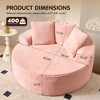 XIZZI Plush Round Sofa for Living Room, Soft Polyester Fabric with Spring & Sponge, 58.26" Circular Cozy Chair in Beige/Gray/Black/Pink/Green - 3 of 4