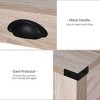 Resenkos Writing Desk,Home Office Computer Desk, Rustic Writing Desk, Farmhouse Workstation with Storage Drawer Natural - 2 of 4