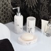 Evideco French Home Goods Oval Marble Effect Soap Dish Cup Dispenser - 2 of 4