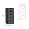 Grungis 5-Drawer Dresser with Storage,Minimalist Tall Narrow Dresser with Pull Out System for Bedroom Living Room - 3 of 4