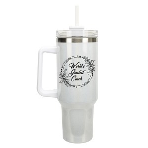 Elanze Designs World's Greatest Coach Myth Legend Floral 40 oz. Stainless Steel, Large Water Bottle Coffee Mug, Spill & Leak Resistant, Thermal Travel - 1 of 1