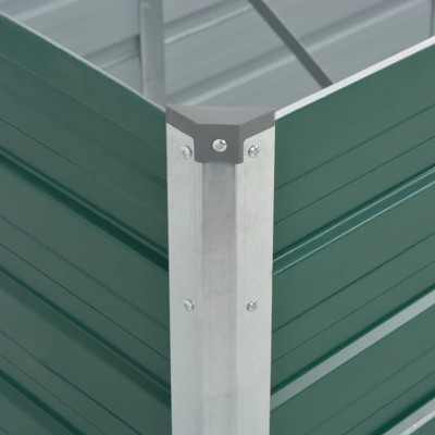 Green Galvanized Steel Outdoor Raised Garden Bed, 126" x 31.5"