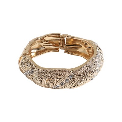SOHI Women's California Gold Textured Metallic Bracelet