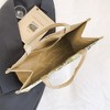 Anna-Kaci Women's Floral Linen - Polyester Tote Bag - Lightweight Floral Print Shopping Bag - 4 of 4