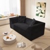 3-in-1 Convertible Sofa Bed with 2 Pillows, Sparkling Chenille 3-Seater Deep Seat Sleeper Sofa Couch, Oversized Chaise Lounge - ModernLuxe - 4 of 4