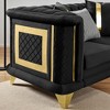 69" Velvet Loveseat with Gold Stainless Steel Trims, Embroidered Texture & 3 Exquisite Pillows, Mid-Century Modern Victorian Tufted Sofa for Home - 4 of 4