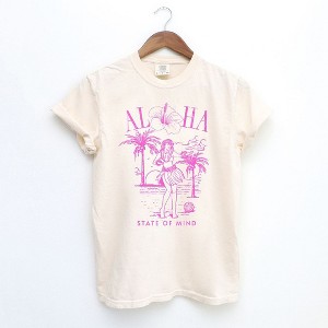 Simply Sage Market Women's Aloha State of Mind Short Sleeve Garment Dyed Tee - 1 of 3