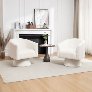 SEYNAR Mid Century Modern Velvet 360 Degree Swivel Accent Chair Set of 2 - 1 of 4