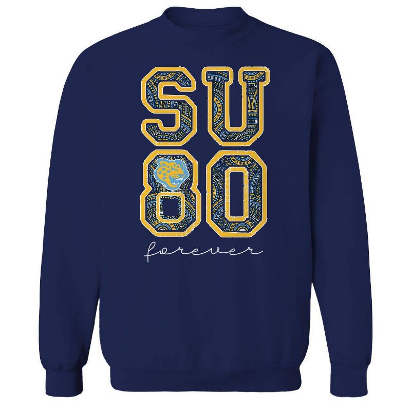 NCAA Southern University Jaguars Navy Crew Fleece Sweatshirt, 1 of 2