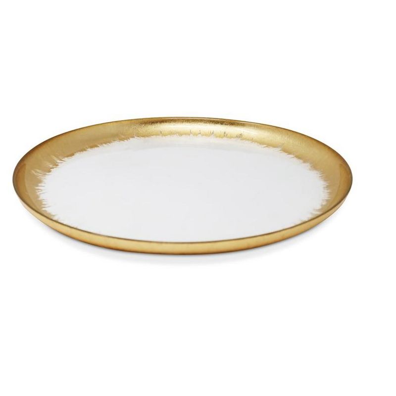 Classic Touch Set of 4 Plates with Gold Brushed Rim, 2 of 5