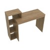 INFURNIC Desks Modern Computer Desk with Open Storage Shelving and Spacious Work Surface Easy to Assemble, Brown, 35.4"*43.3"*15.7" - 4 of 4
