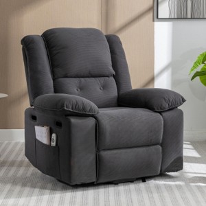 Power Lift Recliner With Massage And Lumbar Heating For Elderly, Adjustable Modern Reclining Chair Massage Sofa With Side Pockets For Living Room - 1 of 4